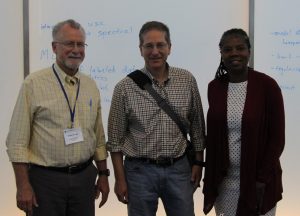 Prof. Homer Walker, Prof. Burt Tilley, and Prof. Suzanne Weekes at ICERM, 9/13/2017