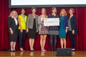 WIN Award presented by WPI President Leshin and members of Women's Impact Network